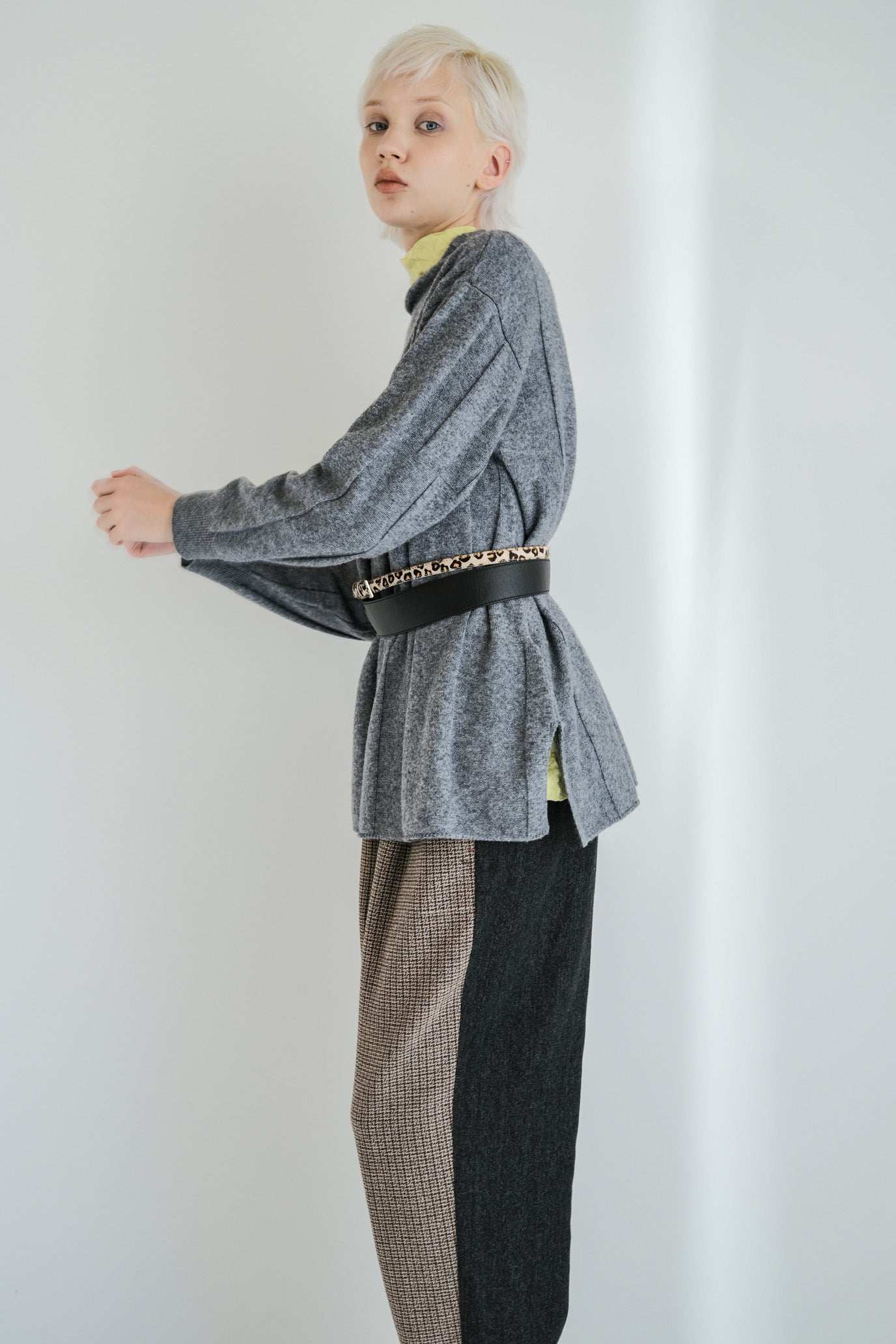 Jersey Reversible Block High Neck Pullover