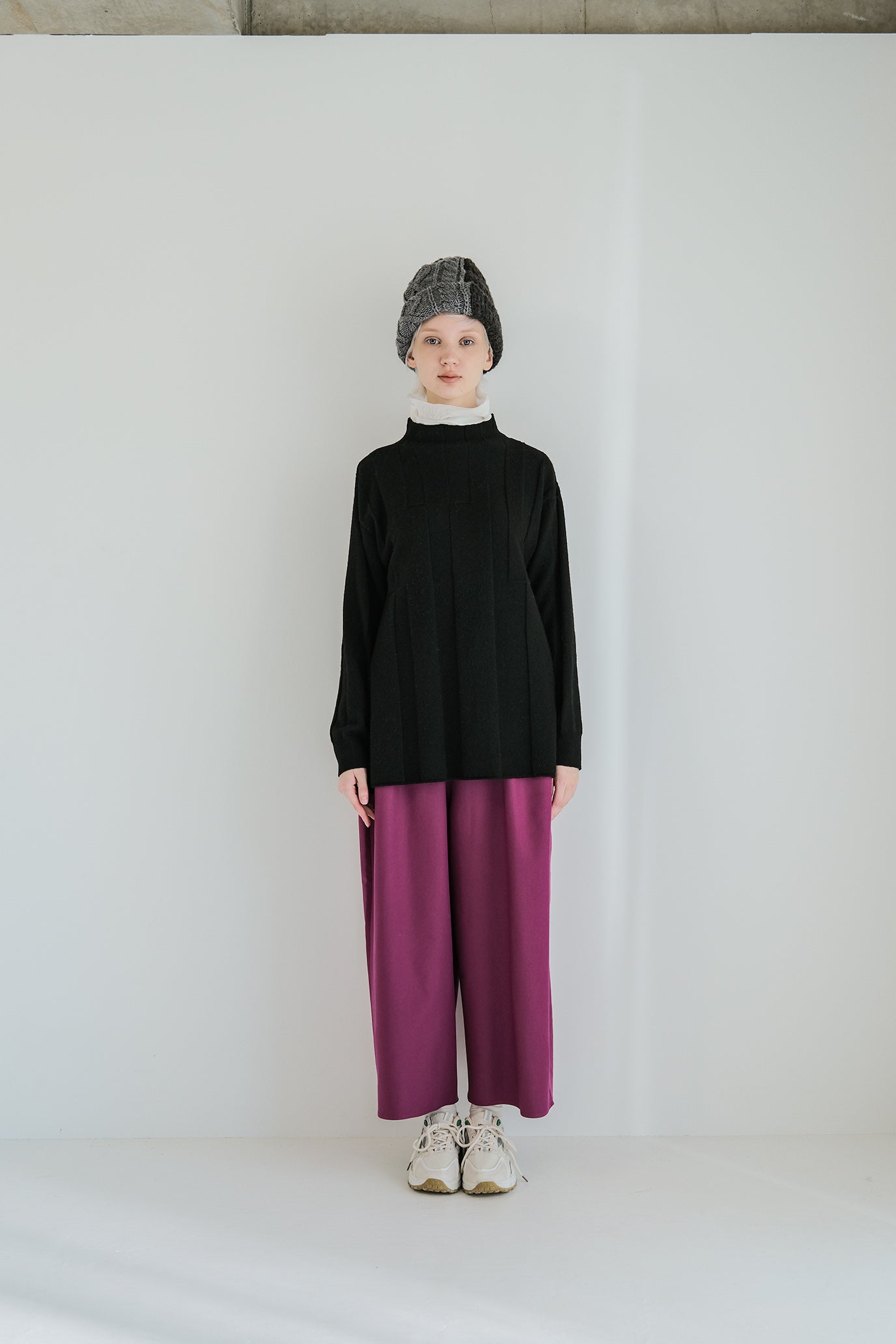 Jersey Reversible Block High Neck Pullover