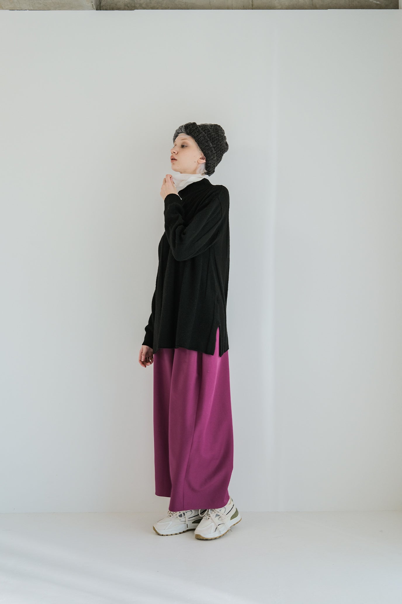 Jersey Reversible Block High Neck Pullover