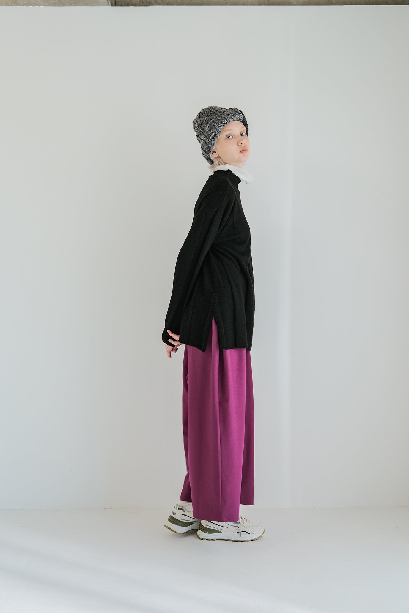 Jersey Reversible Block High Neck Pullover