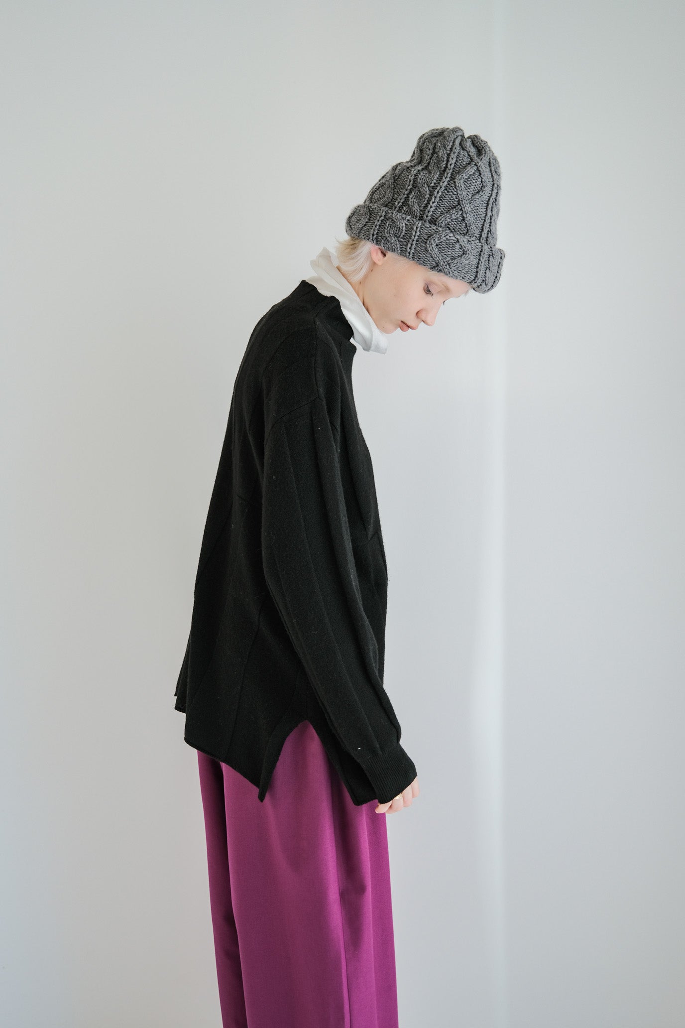 Jersey Reversible Block High Neck Pullover