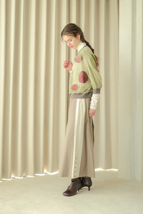 Sheer Circle Gather Cardigan