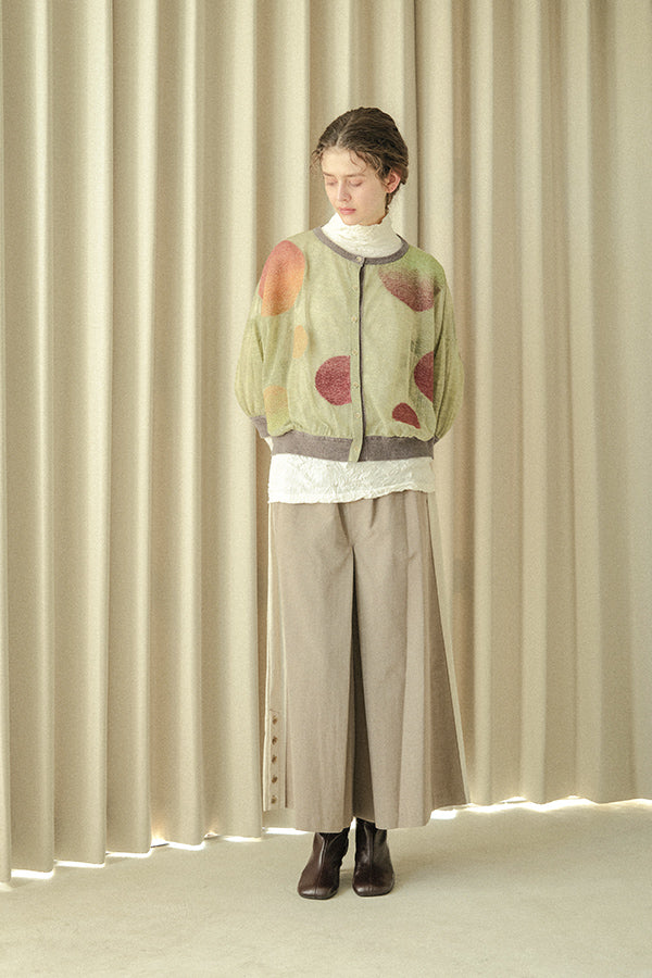 Sheer Circle Gather Cardigan