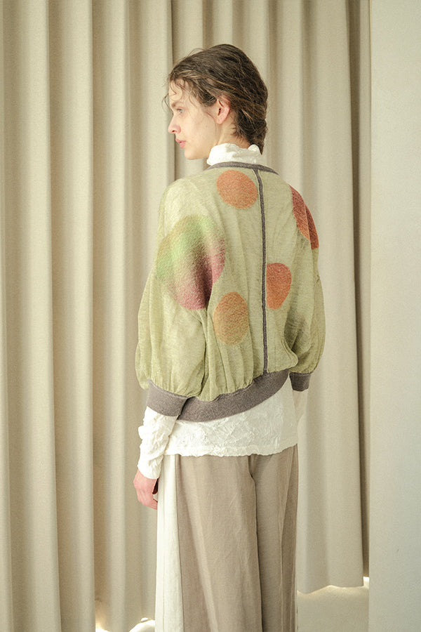 Sheer Circle Gather Cardigan