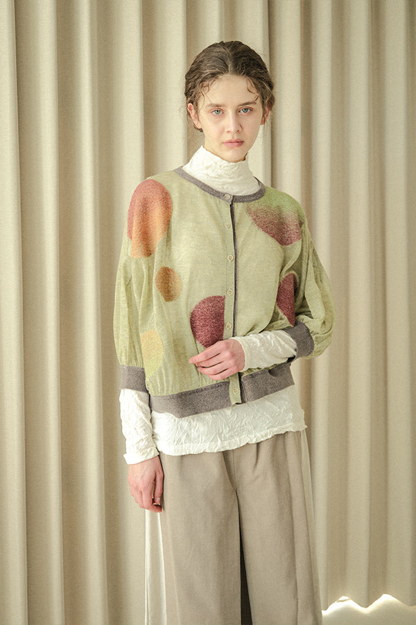 Sheer Circle Gather Cardigan