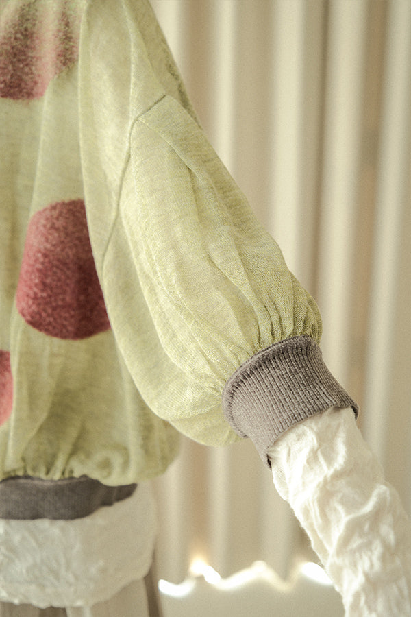 Sheer Circle Gather Cardigan