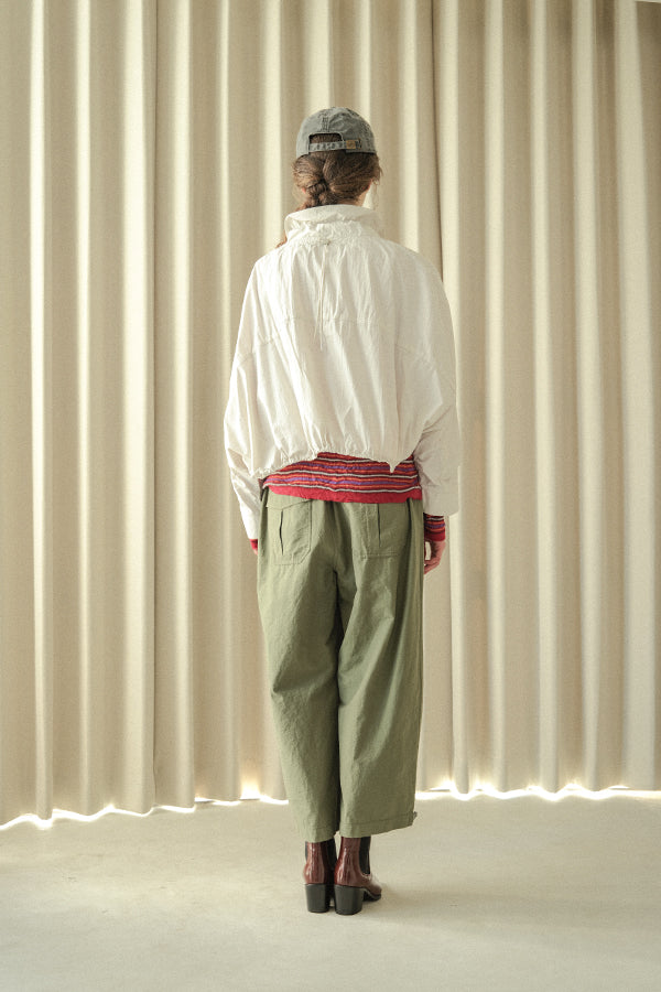 Shirred Collar Dolman Blouson