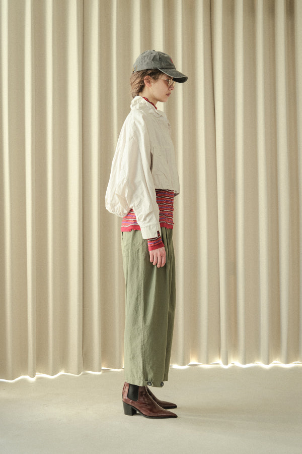 Shirred Collar Dolman Blouson