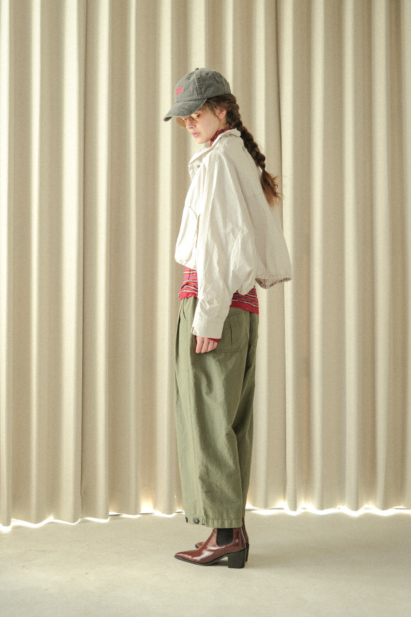 Shirred Collar Dolman Blouson