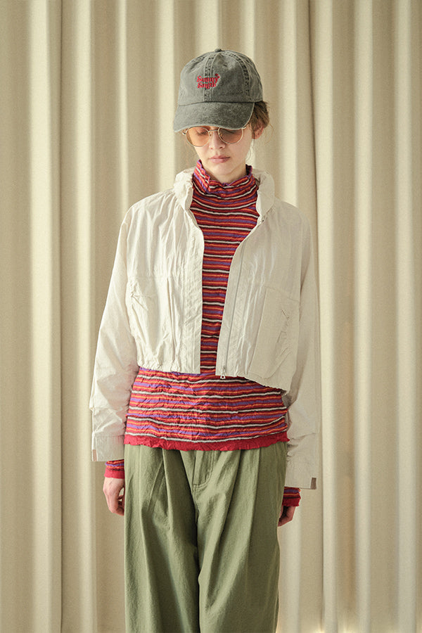 Shirred Collar Dolman Blouson