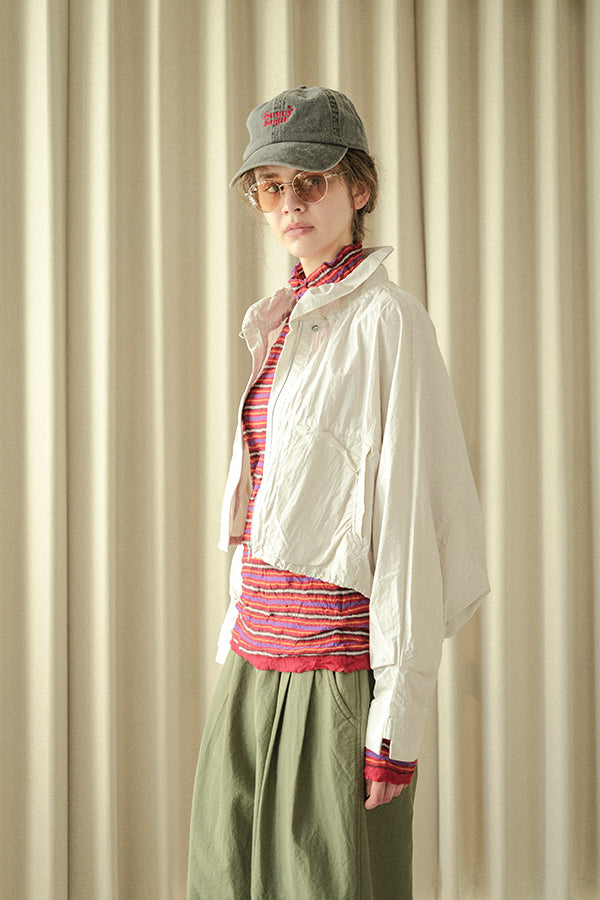 Shirred Collar Dolman Blouson