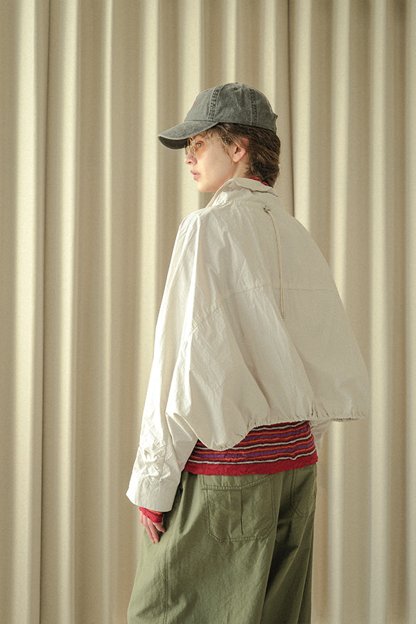 Shirred Collar Dolman Blouson