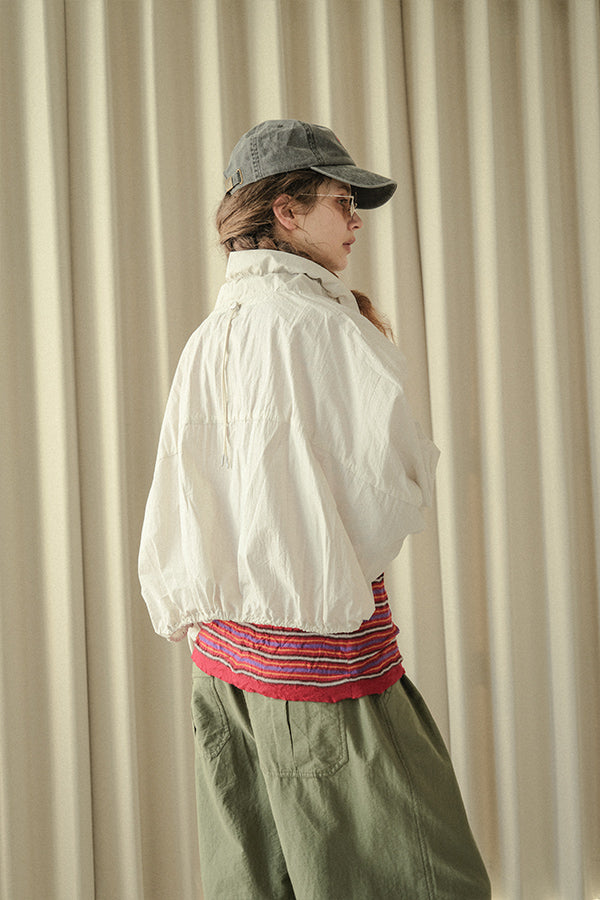 Shirred Collar Dolman Blouson