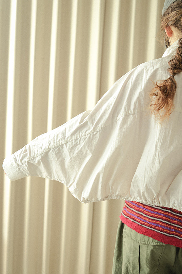 Shirred Collar Dolman Blouson