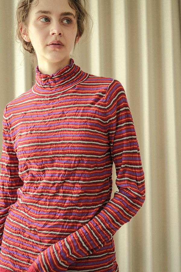 Crinkled Stripe Pullover