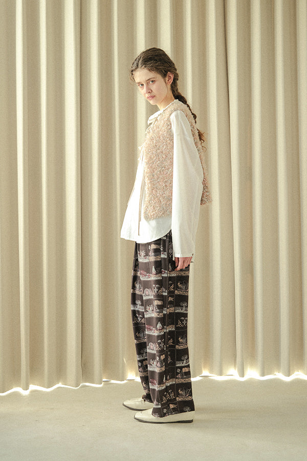 High Neck Paneled Shirt