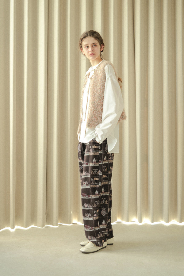 Vintage Scarf Print Trousers