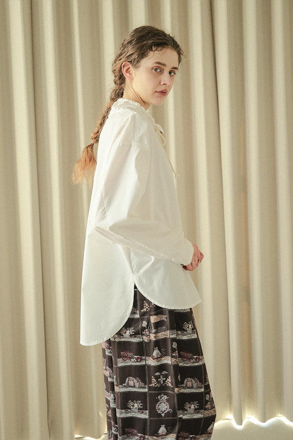 High Neck Paneled Shirt