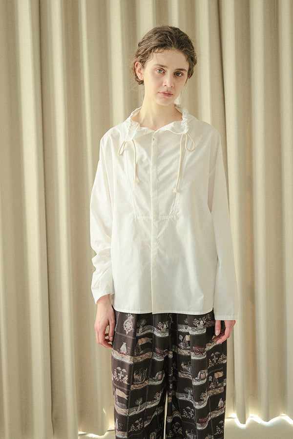 High Neck Paneled Shirt