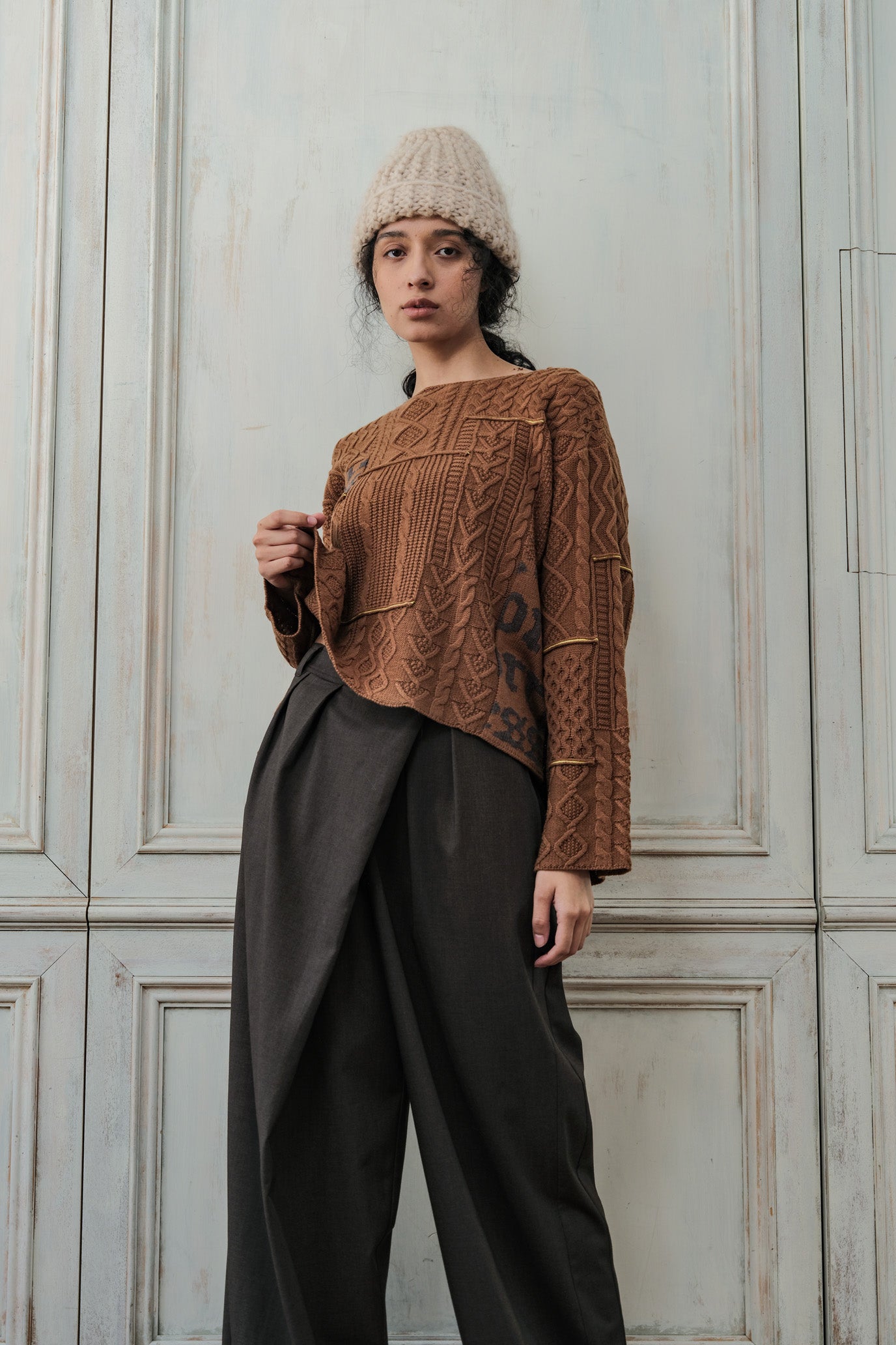 Cable Patchwork Pullover