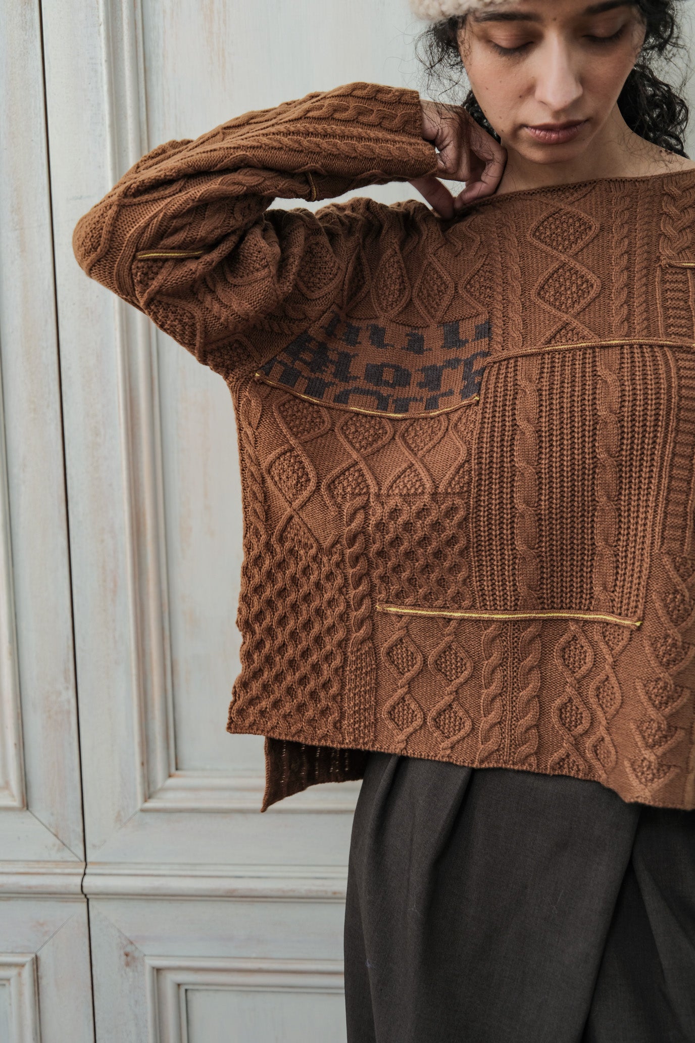 Cable Patchwork Pullover