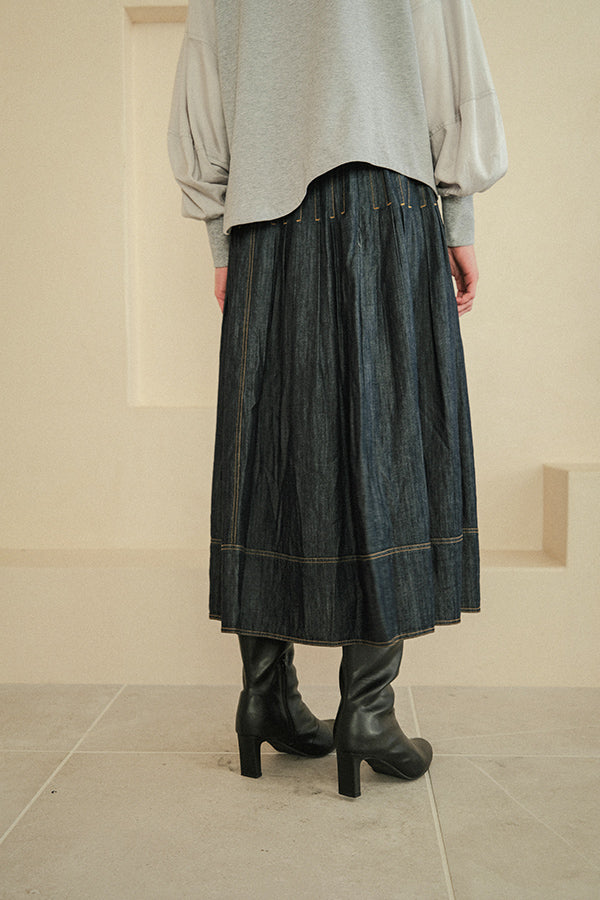 Denim Tuck Skirt