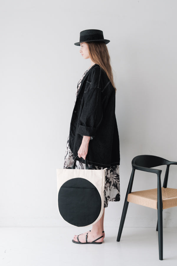 Round Motif Two-Tone 2-Way Bag