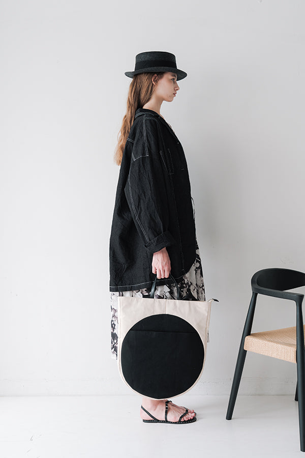 Round Motif Two-Tone 2-Way Bag
