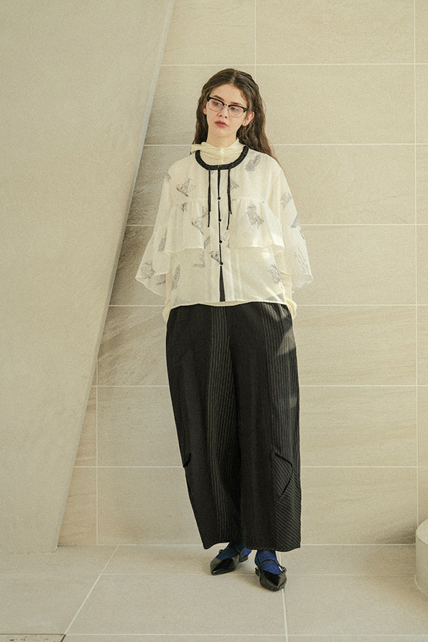 COCOCHI Rib Hooded Round Hem Pullover