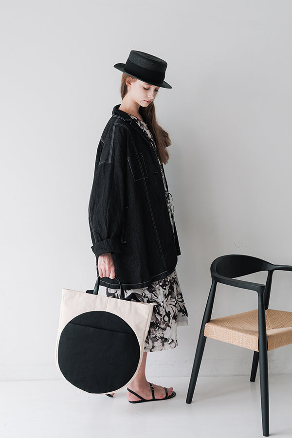 Round Motif Two-Tone 2-Way Bag