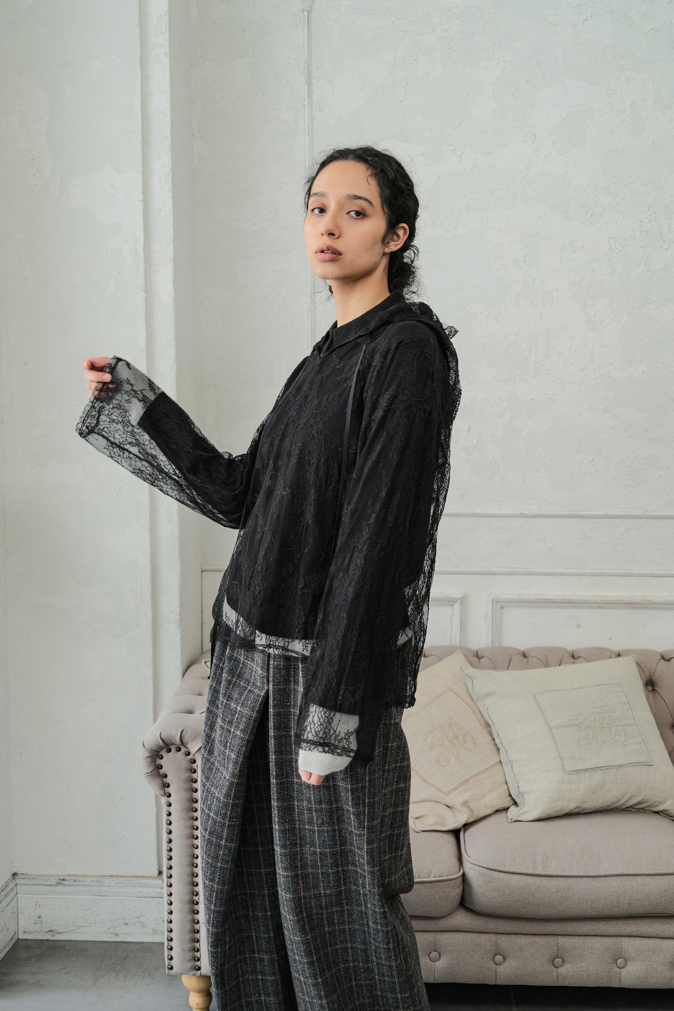 Lace Hood Pullover