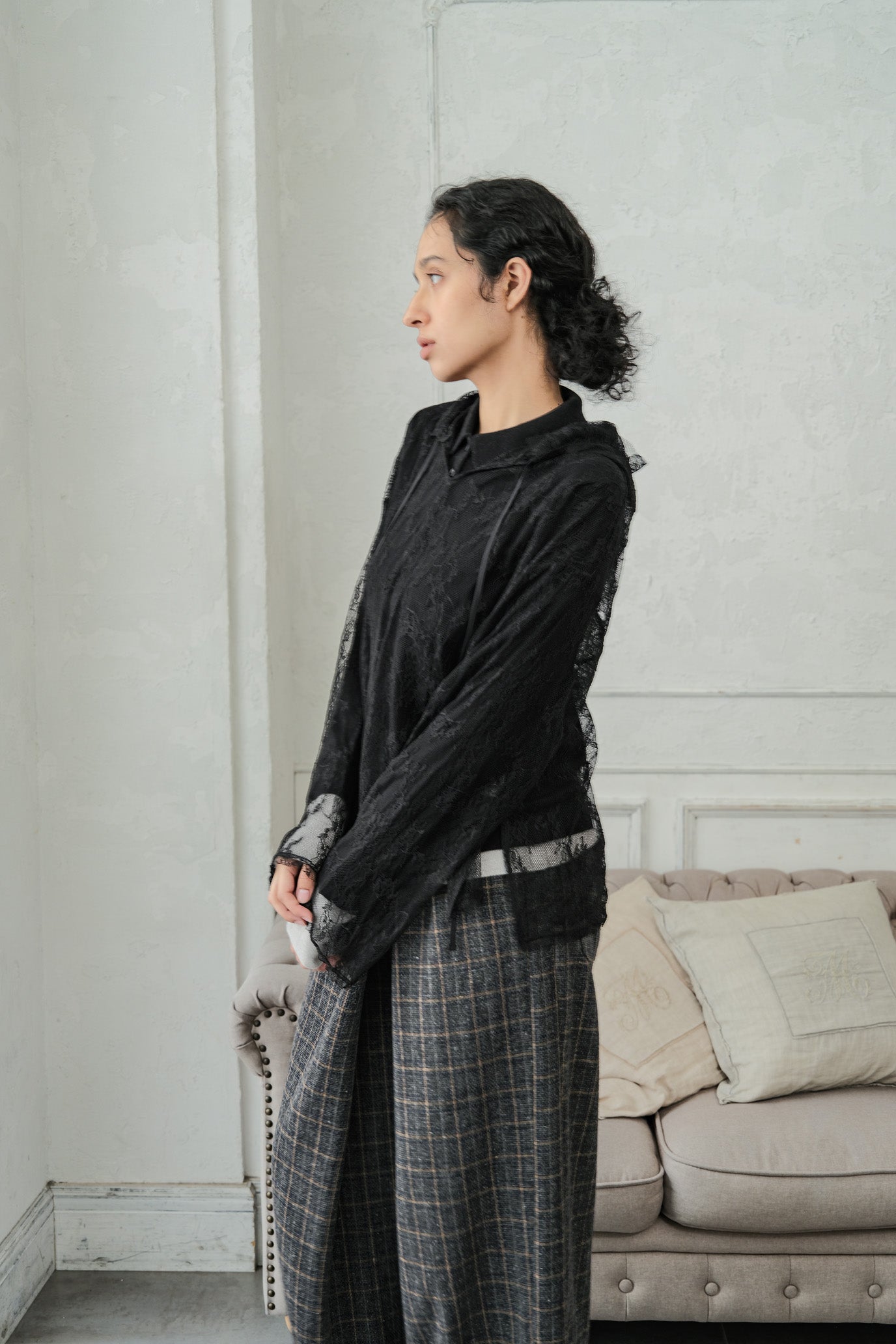 Lace Hood Pullover