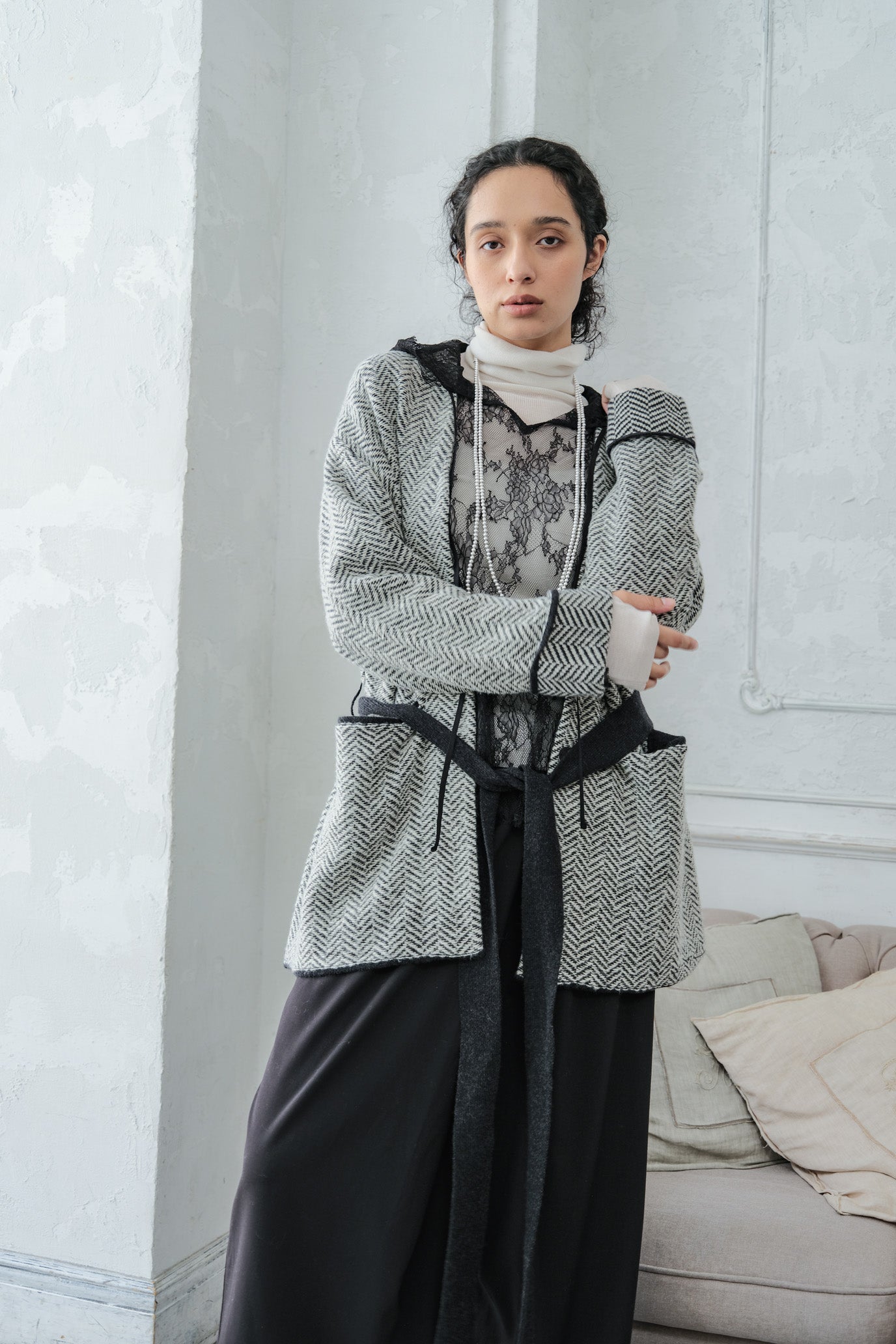 Lace Hood Pullover