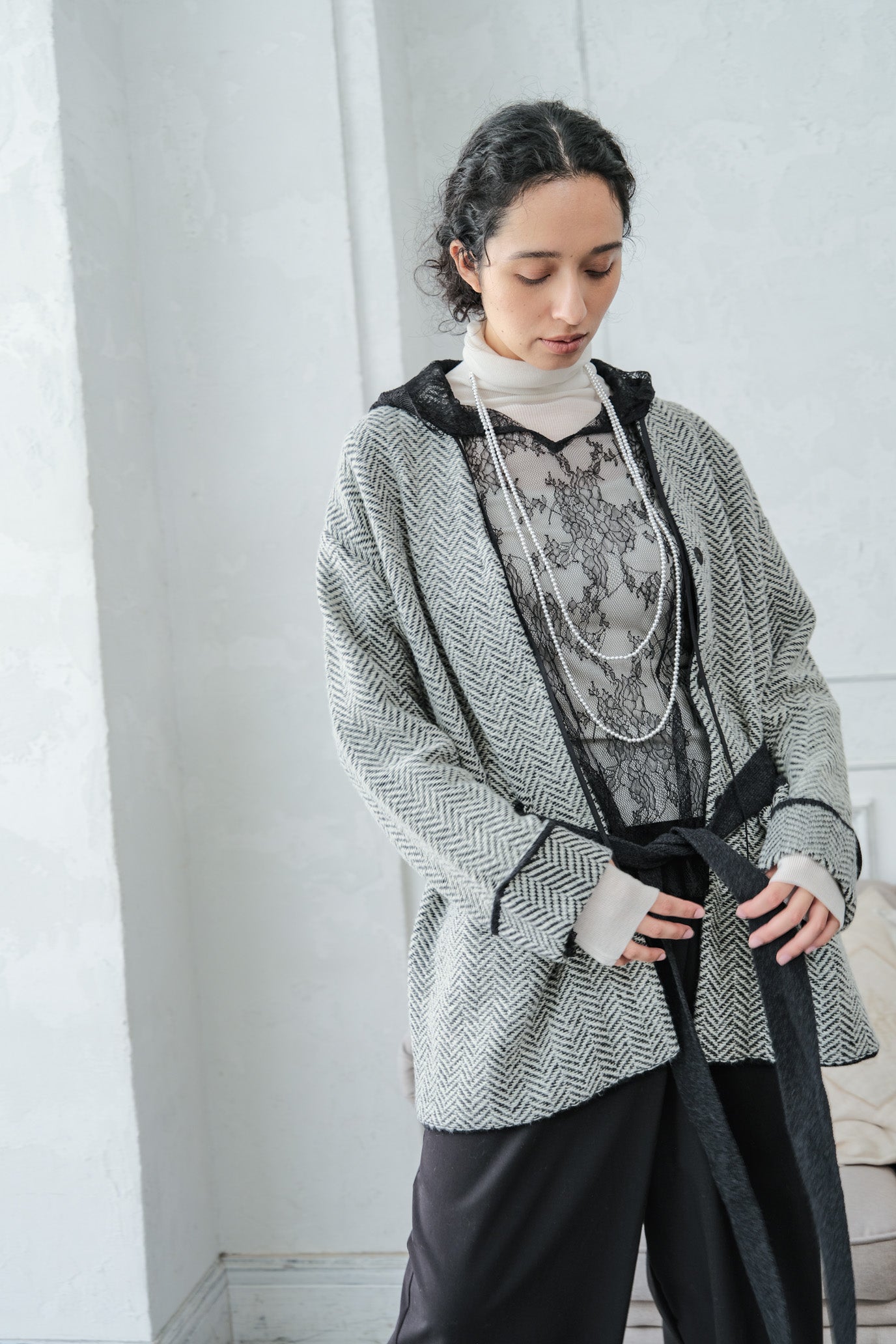 Lace Hood Pullover