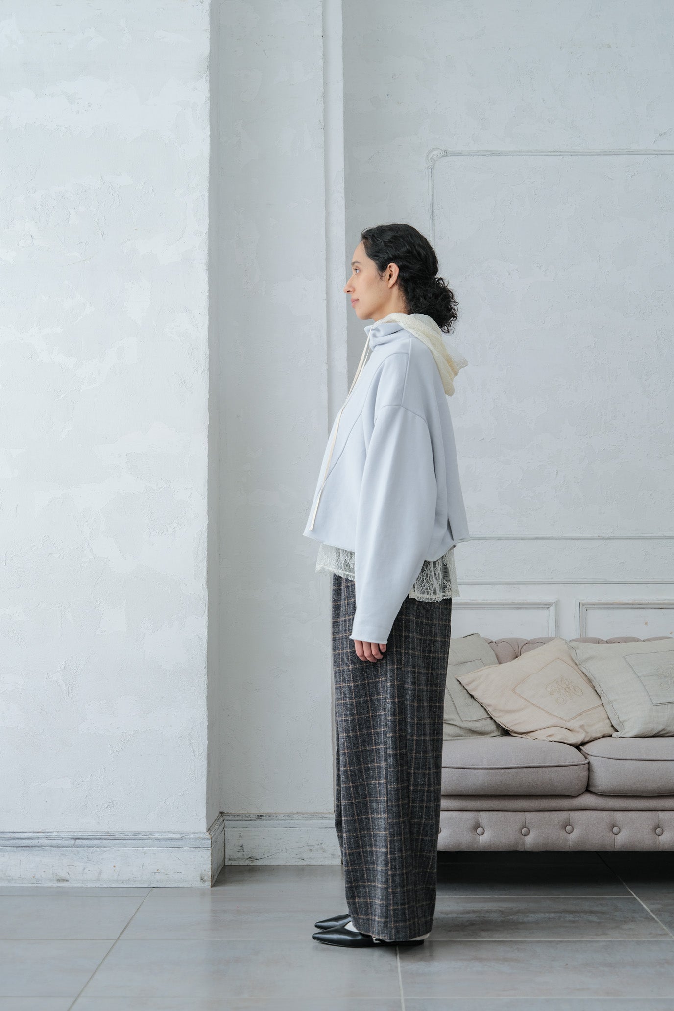 Brushed French Terry Hem Pullover