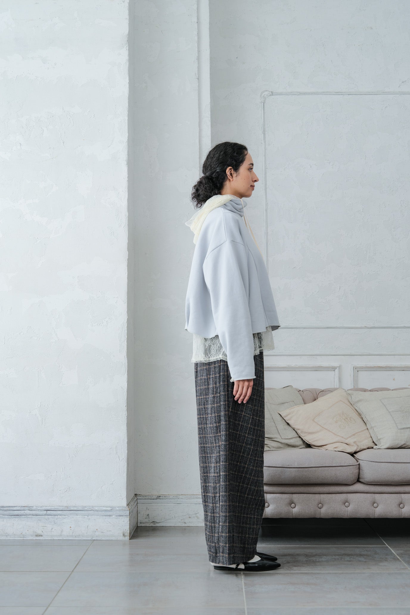 Brushed French Terry Hem Pullover