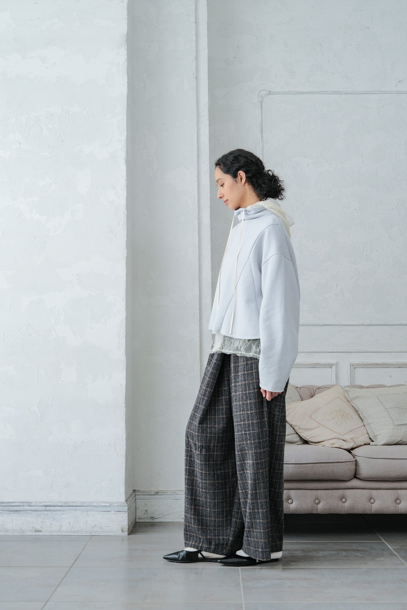 Brushed French Terry Hem Pullover