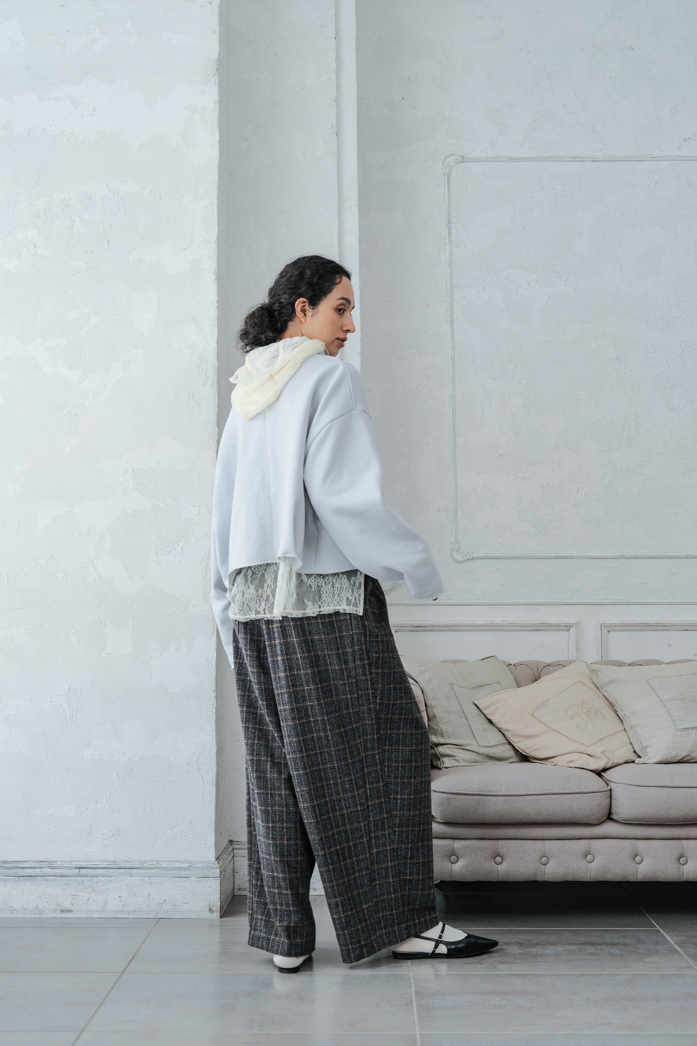 Brushed French Terry Hem Pullover