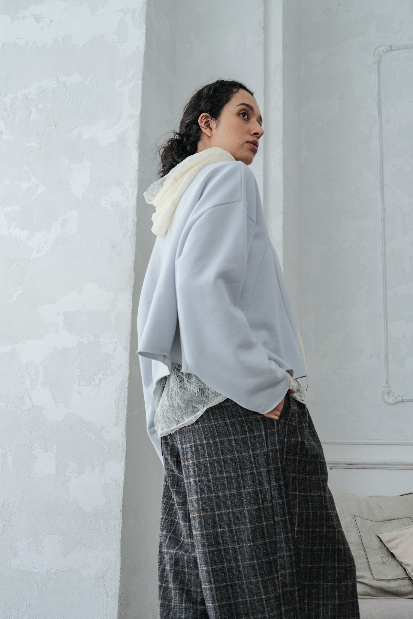 Brushed French Terry Hem Pullover