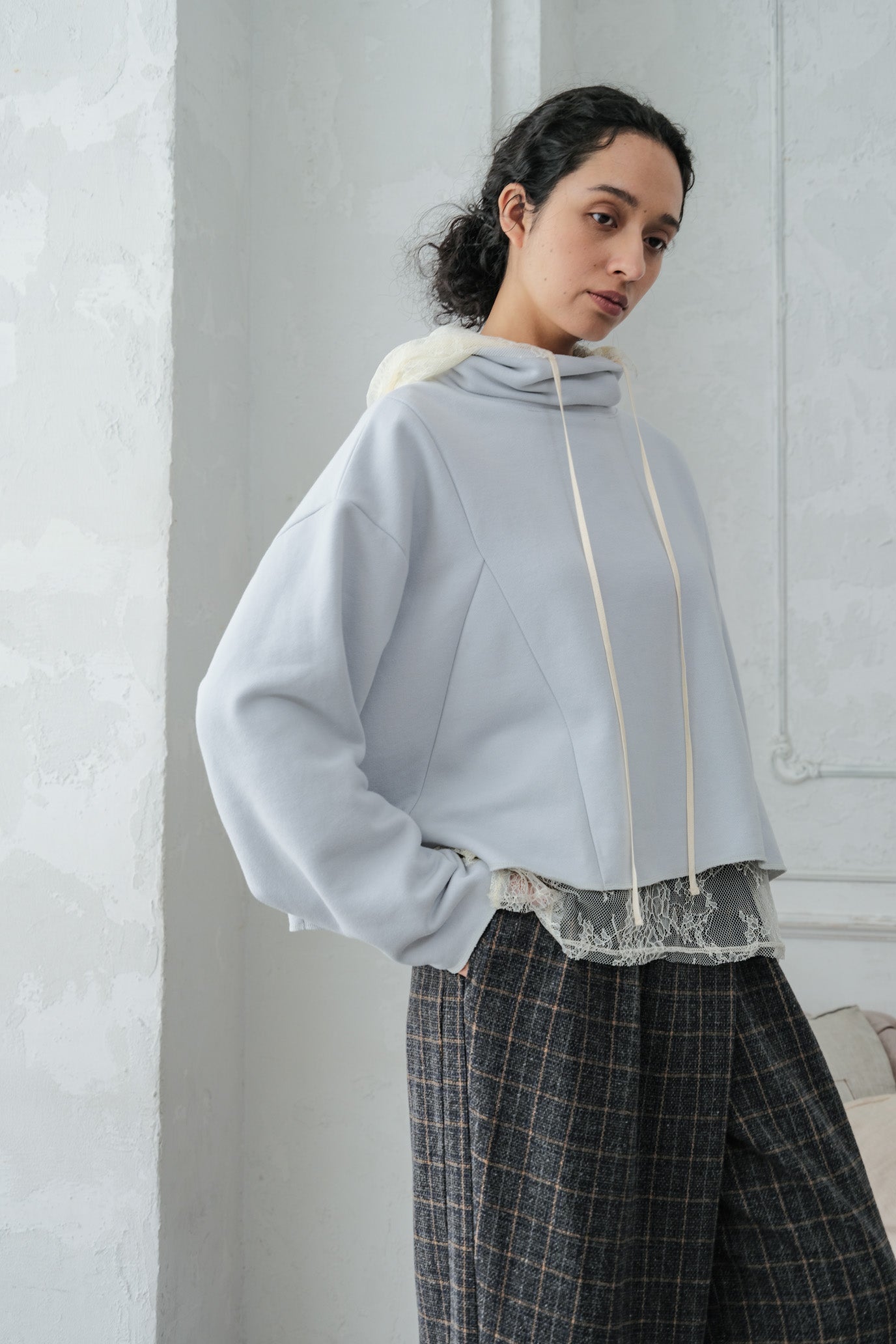 Brushed French Terry Hem Pullover