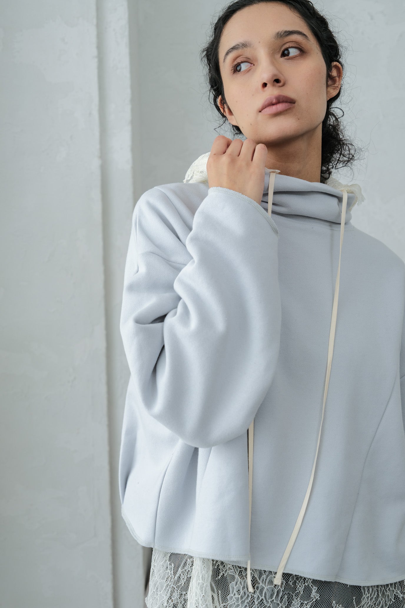 Brushed French Terry Hem Pullover