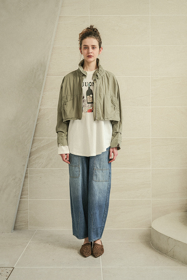 Shirred Collar Dolman Blouson
