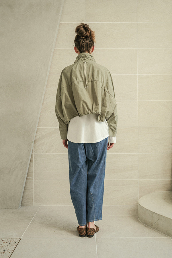 Shirred Collar Dolman Blouson