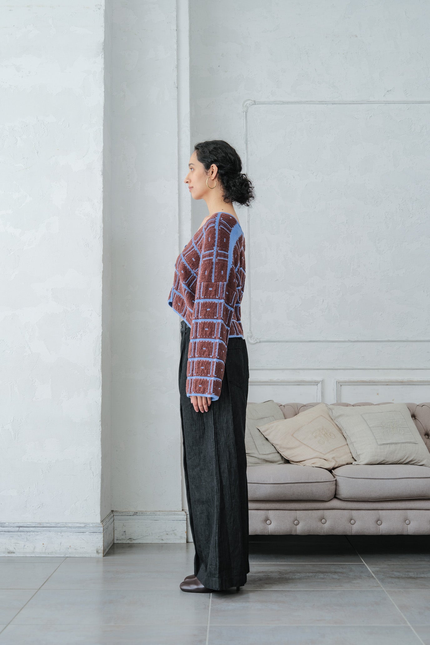 Reversible Geometric Drop Cardigan