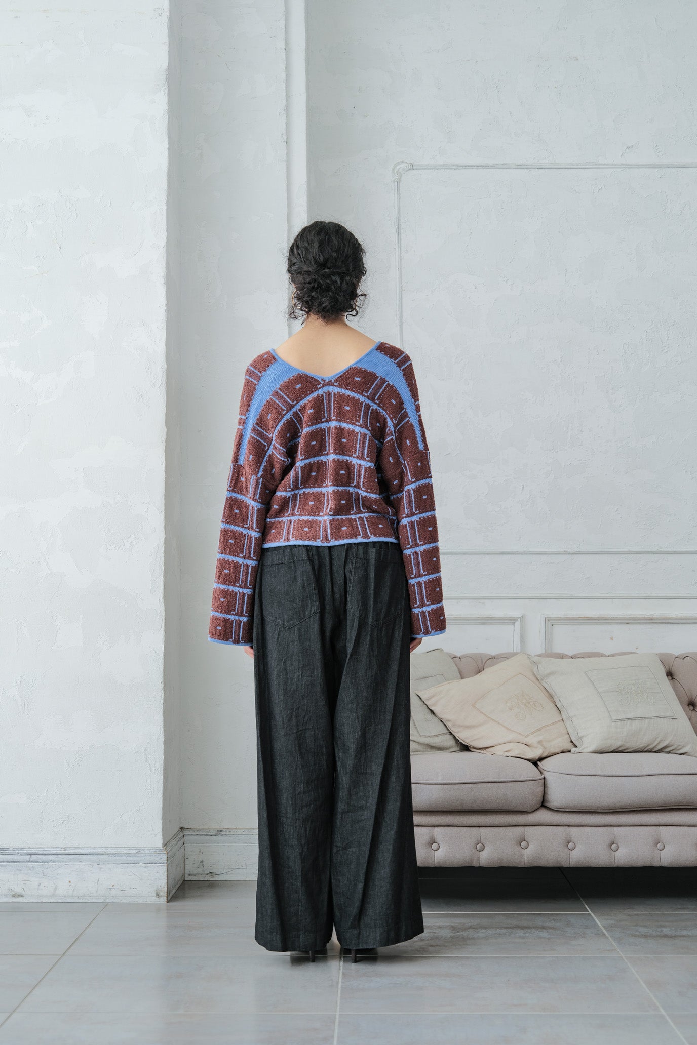 Reversible Geometric Drop Cardigan