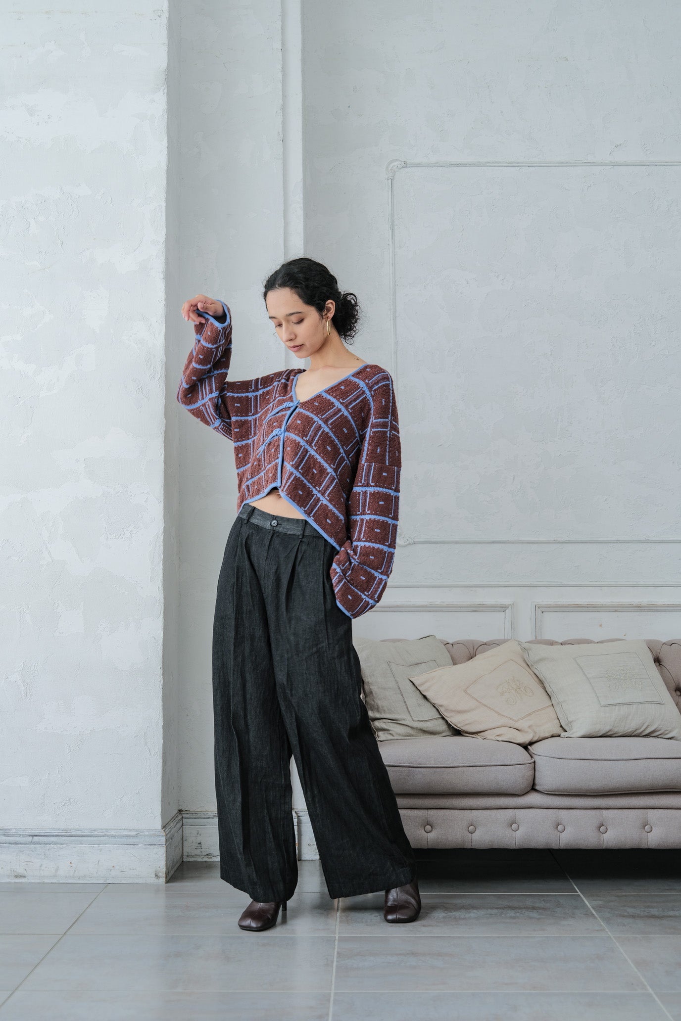 Reversible Geometric Drop Cardigan