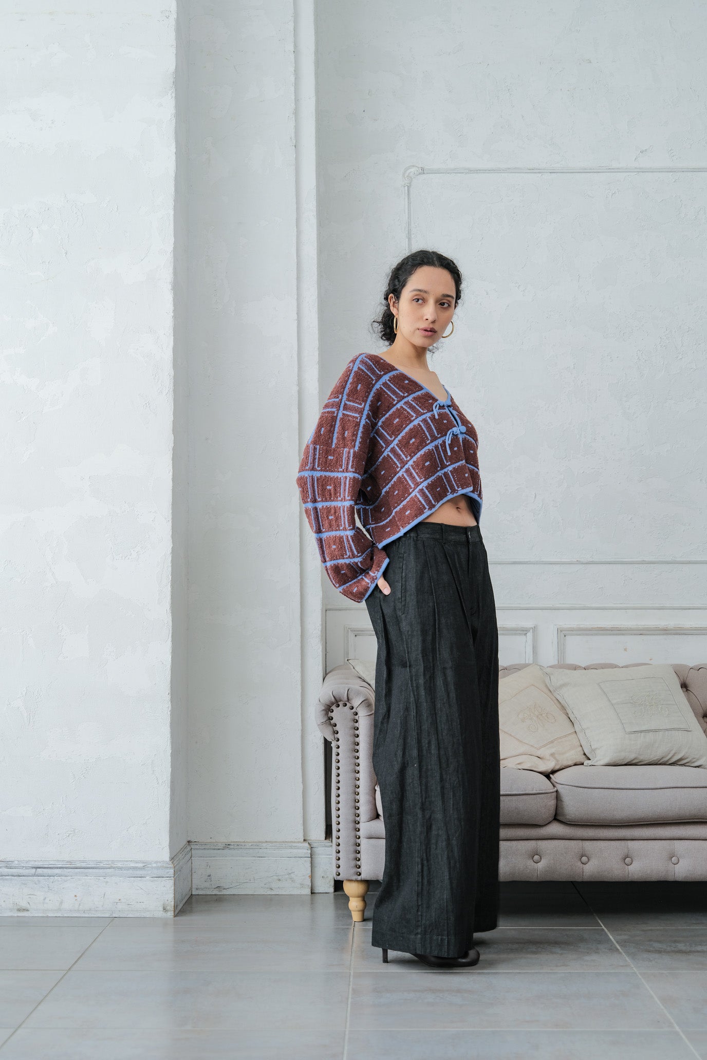 Reversible Geometric Drop Cardigan