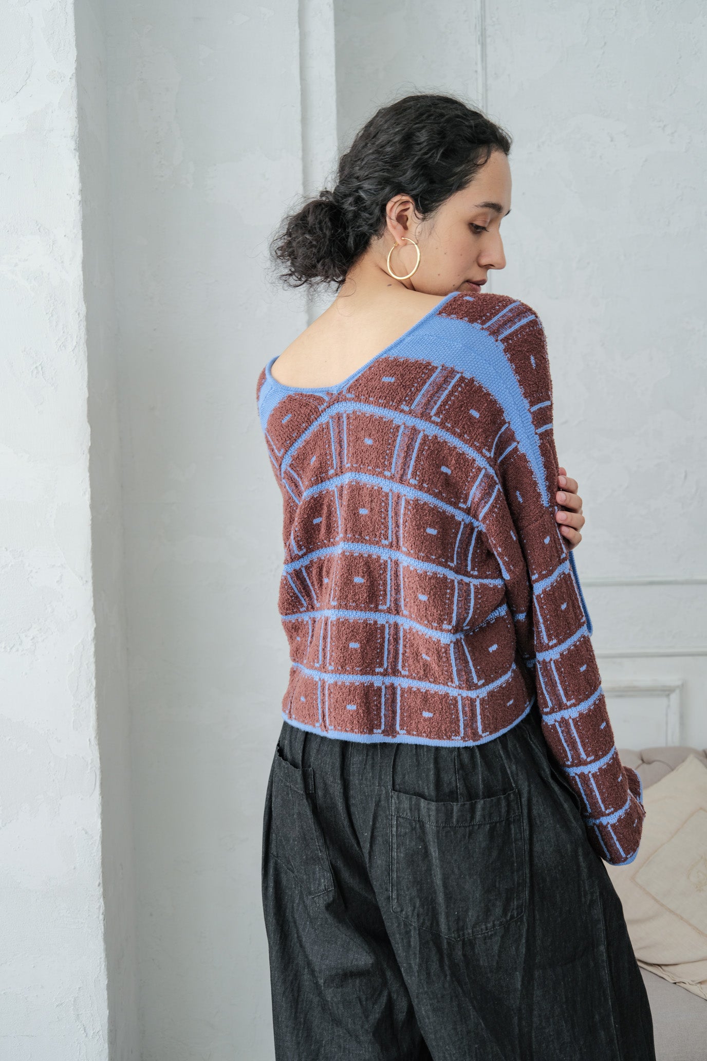 Reversible Geometric Drop Cardigan