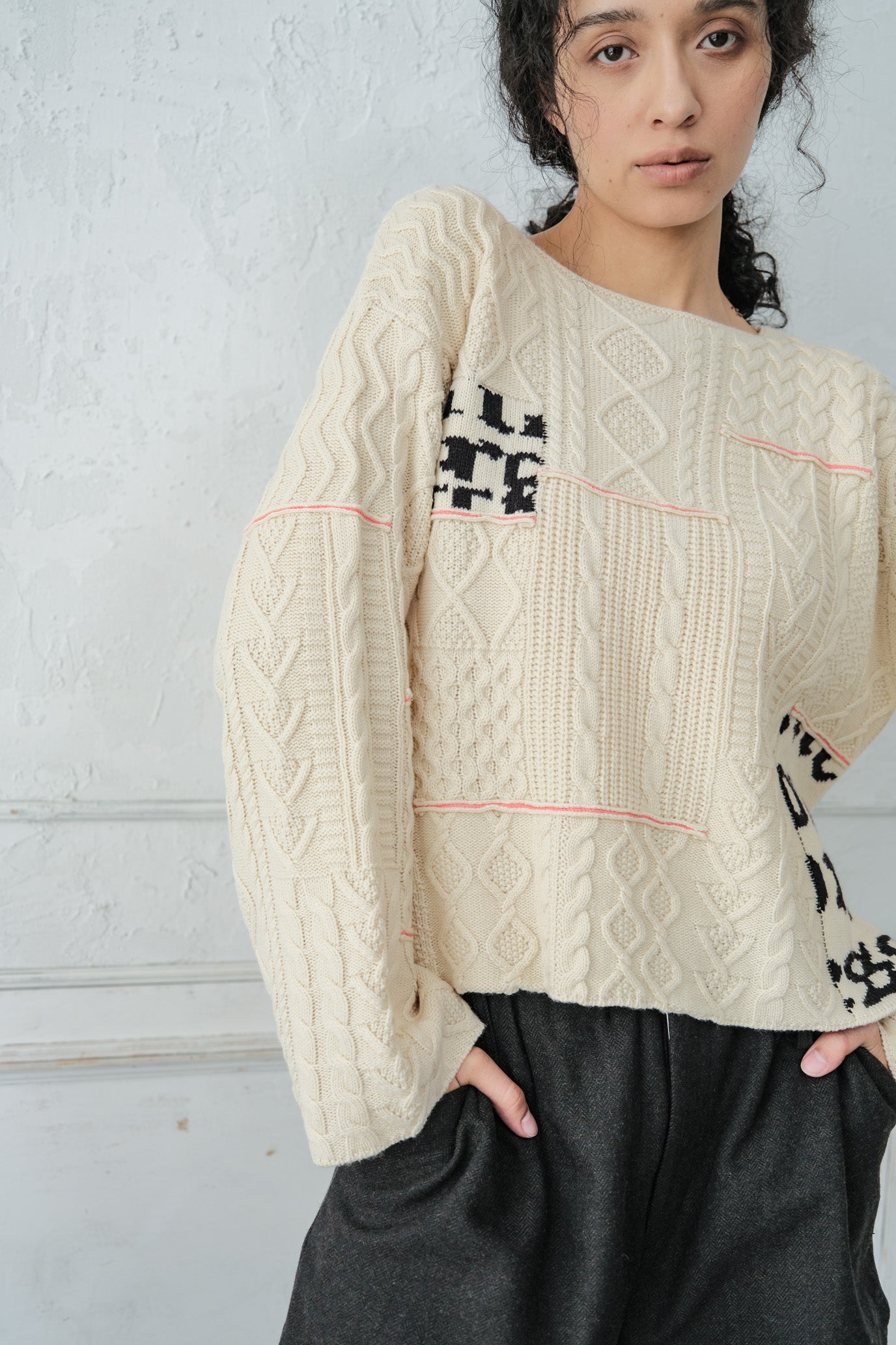 Cable Patchwork Pullover