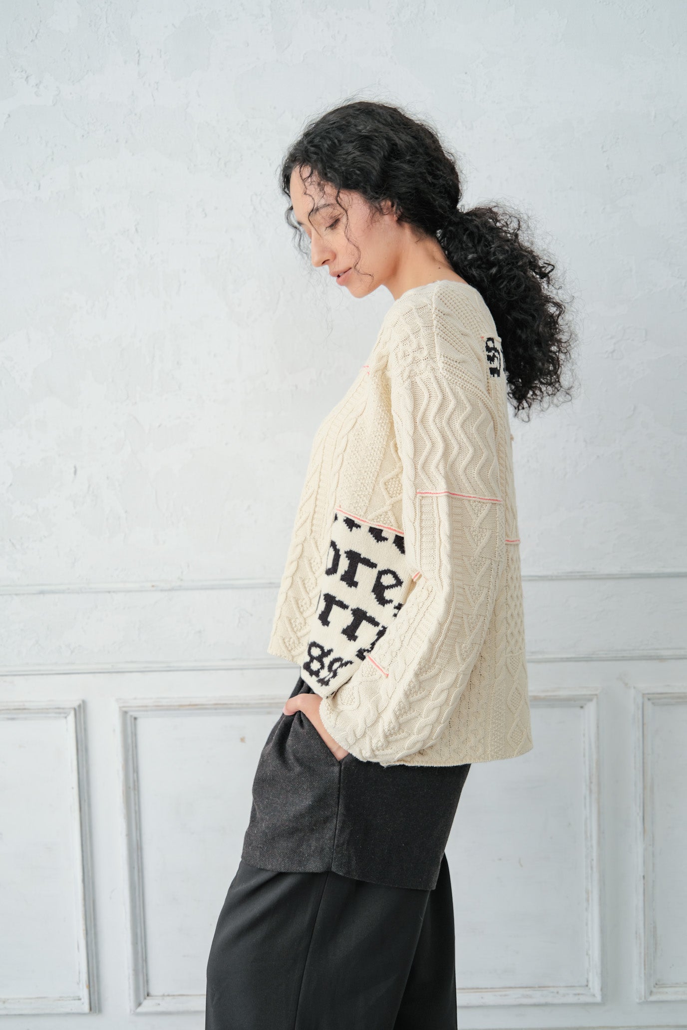 Cable Patchwork Pullover
